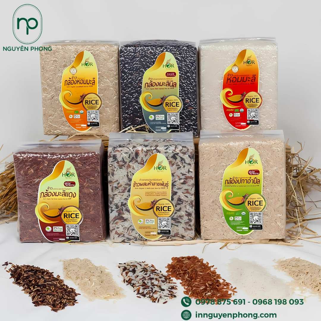 Mẫu bao bì gạo lứt hút chân không